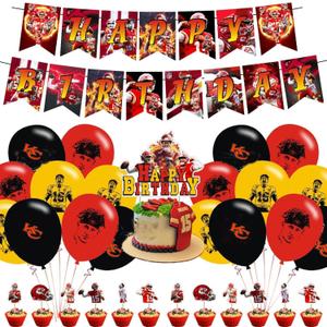 Patrick Football Star Birthday Party Decorations, American Football Themed Party Supplies with Happy Birthday Banner, Cake Topper, Cupcake Toppers, Balloons for Fans Adults Sports Party