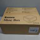 Kitsure Thicker & Sturdier Shoe Boxes - 12 Pack White Clear Plastic Foldable Storage Organizer with Magnetic Door, Reinforced Heavy-Duty Design for Sneakers, Toiletries & Accessories, 13.2"x9.8"x7.3"