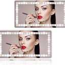 Car Sun Visor Vanity Mirror, 2 Pcs Rechargeable Makeup Mirror with 3 Light Modes & 60 LEDs - Dimmable Clip-on Rear View Sun-Shading Cosmetic Mirrors, Universal for Car SUV Truck (Frosted White)