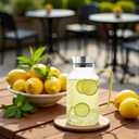 RORA Glass Pitcher with Lid and Spout, 1.5 L Water Pitchers with Handle Large Jug for Hot or Cold Beverage