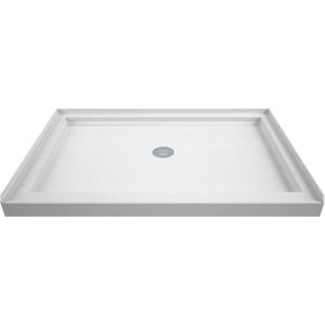 DreamLine SlimLine 32 in. D x 42 in. W x 2 3/4 in. H Center Drain Single Threshold Shower Base in White, DLT-1132420