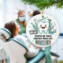 8 x Christmas Dentist Gifts for Women Men - Thank You Dentist Ornaments 2025, Appreciation Assistants Students Dental Hygienist Gifts, Ceramic Tooth Christmas Ornament for Christmas Tree Decoration