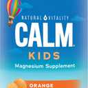 Natural Vitality Calm, Magnesium Citrate Kids Supplement, Stress Relief Gummies, Supports a Healthy Response to Stress, Gluten Free, Vegan, Sweet Citrus, 120 Gummies