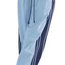LOMON Pants for Women Wide Leg Side Striped Pants Drawstring Baggy Palazzo Work Trousers with Pockets (Blue, S)
