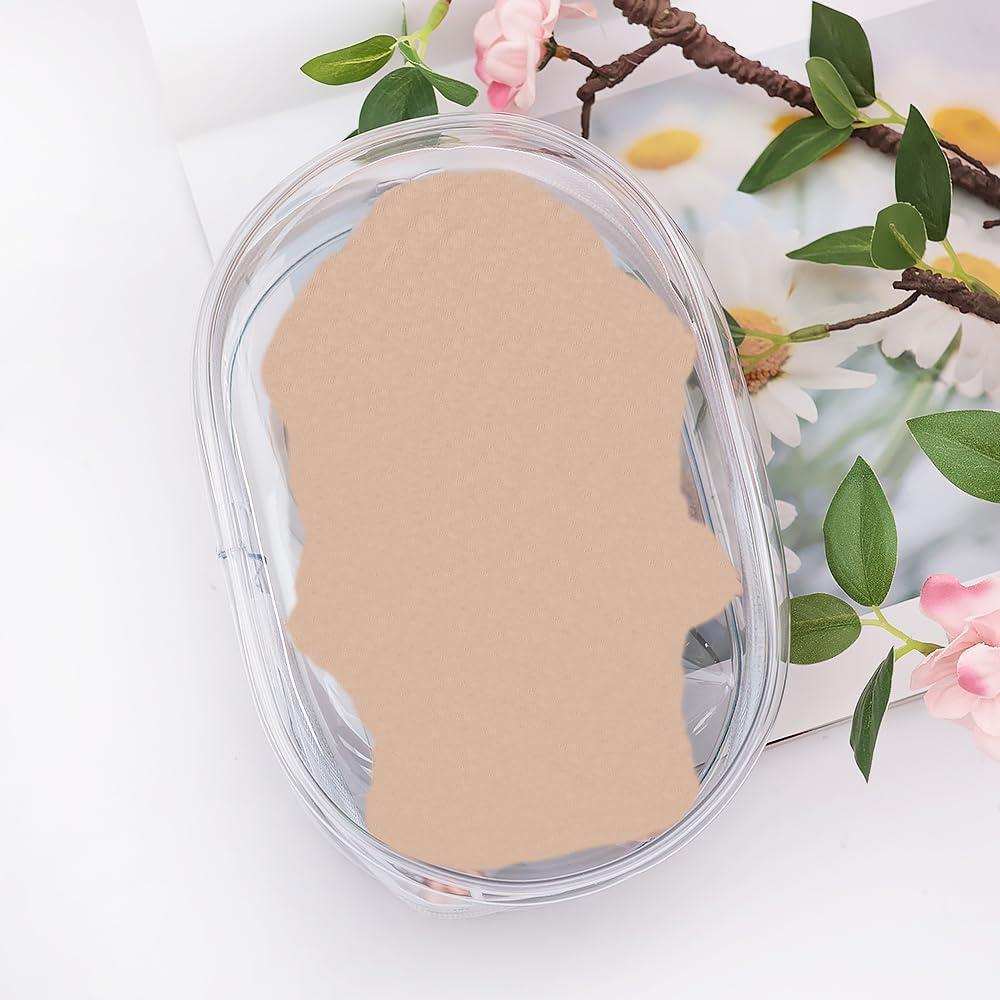 3 x Buminee Clear Display Pouch with Detachable Keychain, Waterproof Storage Case for Stuffed Dolls, Lipstick, Keychains & Charms, 7'' Tall Clear Organizer Bag for Figures/Accessories-White 1 Pack