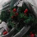 9 Ft Pre-lit Lighted Christmas Garland Decor, Festive Holiday Decoration for Outdoor/Indoor, Green Pine Branches with Red Berries and Pine Cones, Waterproof 50 Warm Lights with Timer