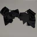 2 Packs Jumbo Cheerleading Bow 8 Inch Large Cheer Hair Bows with Ponytail Holder for Teen Girls Softball Outfit Uniform(Black)