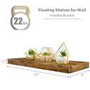 Sorbus Floating Shelves for Wall - 15" Bathroom Shelves, Wall Decor for Bedroom, Kitchen, Living Room, Home Decor & Book storage - Mounted Floating Shelf with Invisible Brackets (Rustic Brown, 3 Pack)