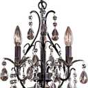 Minka Lavery 3122-301 Lavery Mini Chandelier, 3-Light, 180 Total Watts, 13.25-in H x 18.25-in W, Castlewood Walnut with Silver Highlights