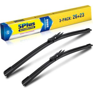 5 PLUS 26"+23" Windshield Wipers Replacement for Toyota Tundra 2021 2020 2019 2018 2017 2016 2015 2014-2007 Wiper Blades,Windshield Wiper Blades Original Equipment Replacement (Pack of 3) (26"+23"(Fit Pinch Tab))
