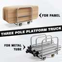 3 Pole Panel Cart,Flatbed Truck with Swivel Casters,1500LBS Weight Capacity