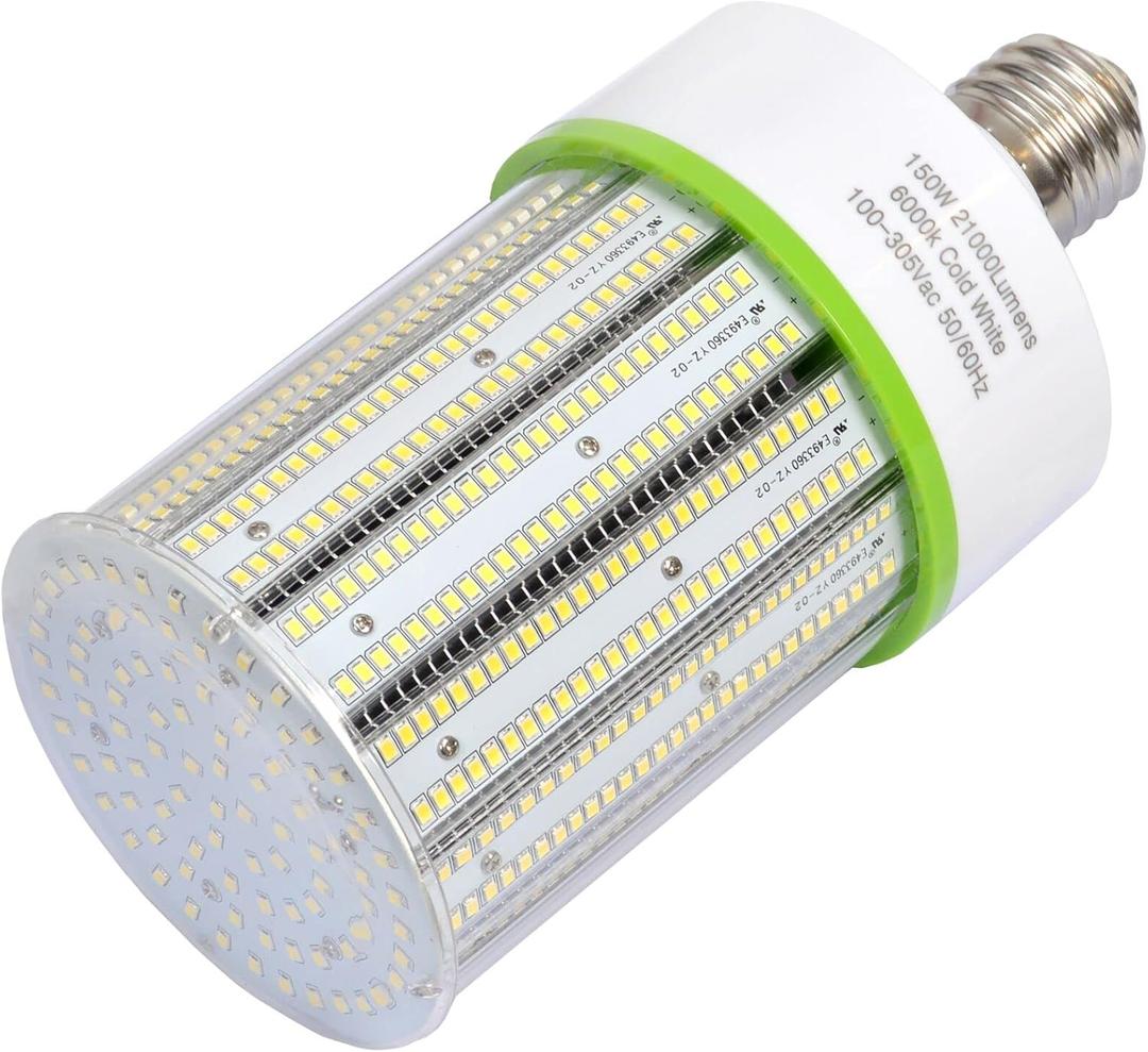 BMXKPO 100W LED Corn Cob Light Bulb,5000K Daylight E26/E39 Mogul Base Corn Bulb, Replacement 400 Watt Metal Halide HPS HID Lamp for Large Area Lighting Warehouse High Bay Light Parking Lot, 2-Pack