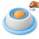 Calming Lick Bowl for Dogs & Cats, Non-Slip Slow Feeder with Rotating Lick Ball for Liquid & Wet Food, Anxiety Relief Enrichment Toy, Keeps Pets Busy, Happy & Engaged, 1 Pack