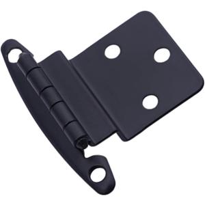 Decobasics Free Swinging 3/8" Inset Cabinet Hinges Black (50 Pack /25 Pair) for Kitchen Cabinet Doors -Come with Upgraded Matching Screw & Quiet Soft Close Bumper