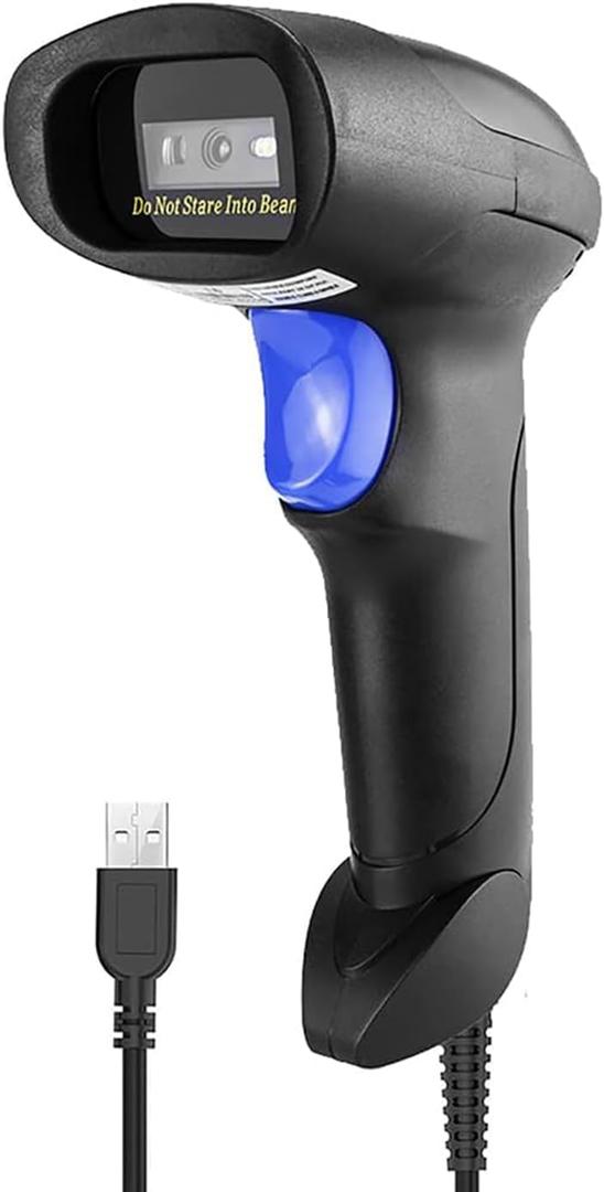 Netum Scan USB 1D Barcode Scanner, Handheld Wired CCD Barcode Reader Supports Screen Scan UPC Bar Code Reader for Warehouse, Library, Supermarket