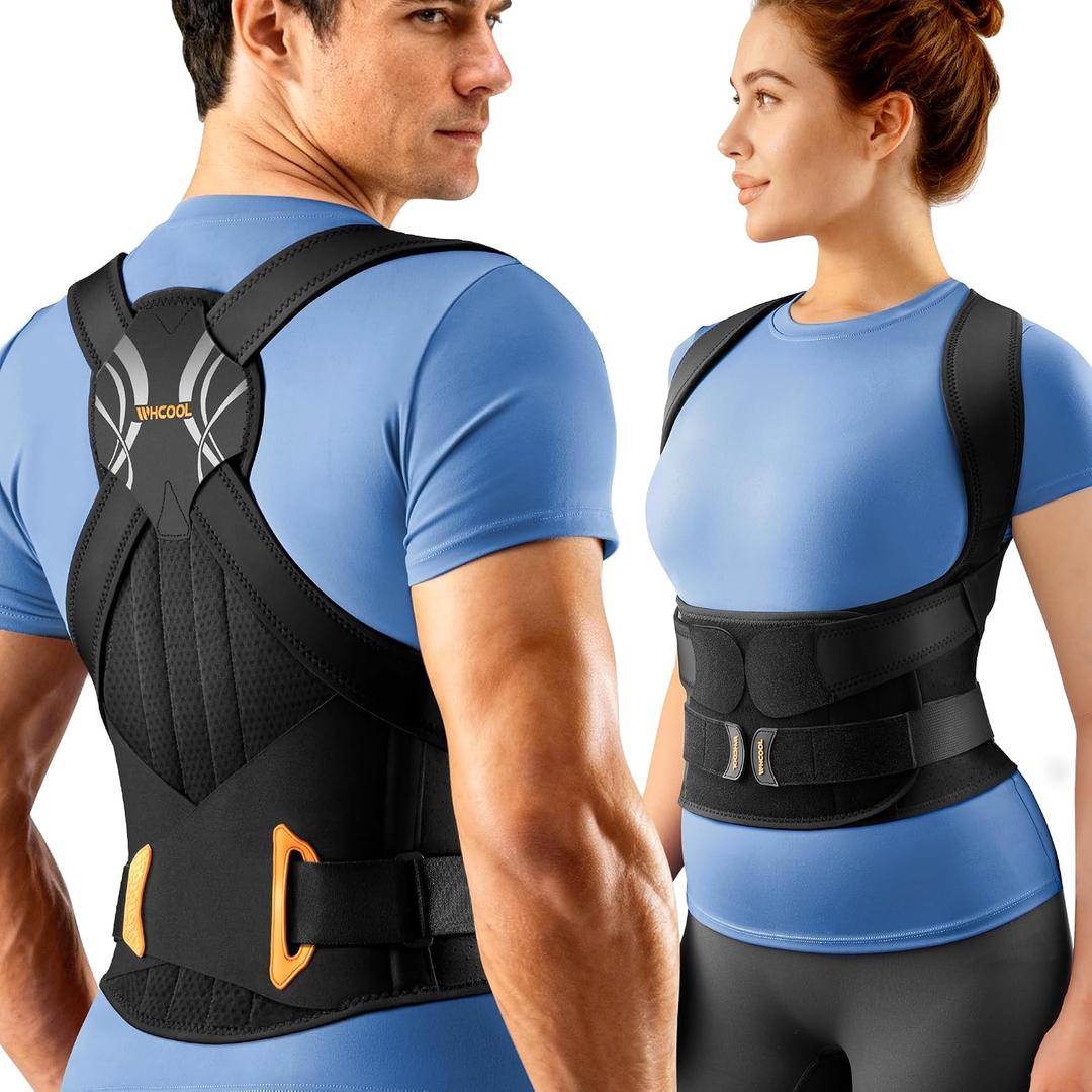 Slim-Fit Posture Corrector for Women & Men, 6-Stay Back Straightener, Large