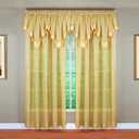 Today's Curtain, Silhouette Stripe Sheer Panel 63", Gold, 60" W x 63" L