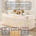 Light Champagne Spandex Table Covers for 6 Foot Rectangle Table, Fitted Stretch Table Skirts Wrinkle-Free Floor Length Polyester Rectangle Tablecloths for Weddings Parties Banquets Events,6 Pack 72" x 30"