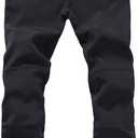 Gash Hao Mens Snow Ski Waterproof Softshell Snowboard Pants Outdoor Hiking Fleece Lined Zipper Bottom Leg (Black) 32W/32L