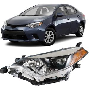 Silscvtt Headlight Front Head Lamp Replacement for Toyota Corolla 2014 2015 2016 Projector Headlight Left Side (Driver Side)