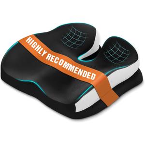 Seat Cushions for Office Chairs Wheelchair Cushion for Long Sitting Back PainMemory Foam Seat Car Computer Desk Chair CushionCoccyx Cushion for Tailbone Pain Relief Cushion Office Chair Black