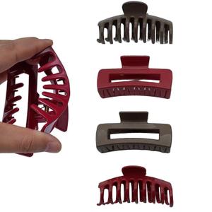 Mello Claw Clip Set - 4 Pcs Large Matte Claw Clips for Women, Big Hair Clips for Thick & Long Hair, Soft Plastic Hair Clamps, Ideal Stocking Stuffers(Style B)