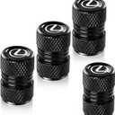 Tire Valve Stem Caps for Lexus ES350 GS350 GS300h GS450h is300 es350 ls460 rx350 NX300h Metal Car Wheel Air caps Auto Valve Stem Caps Accessories 4 Pcs Black
