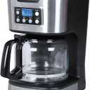 12-Cup Programmable Coffee Maker, 900W with Stainless Steel, Anti-Drip, High-Density Filter, Keep-Warm, Auto Shut-Off - Ideal for Home or Office (Grayish black)