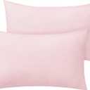 BEDELITE Flannel Pillow Cases Queen Size Set of 2, Super Soft Fleece Pillowcases with Zipper for Bedroom, Sofa, Couch, Luxury Cozy Fuzzy Velvet Pillow Shams for All Seasons(20x30 Inches, Pink)