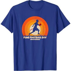 Flag Football Boy Uncatchable on Flag Football T-Shirt, Size M, color is blue
