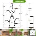 Plant Stand Indoor with Grow Lights - 58" Tall Plant Shelf Indoor, 8 Tiered Corner Lighted Plant Stand for Indoor Multiple Plants, Metal Flower Stands Display Rack for House, Patio, Black