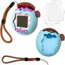 Silicone Cover for Tamagotchi Paradise, Case for Tamagotchi Paradise, Silicones Protective Slim Case with Lanyard Screen Protector Cover for Tamagotchis ParadiseChristmas Gifts for Boys or Girls (Cyan)
