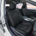 AOMSAZTO Custom Fit Car Seat Cover for Toyota Camry (SE,LE,SE Nightshade) 2018 2019 2020 2021 2022 2023 2024 Full Set Faux Leather Car Seat Covers Black