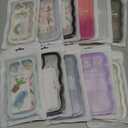 Set of 11 Anuck for iPhone 11-16 Case Wavy Edge Clear Back Design, Anti-Slip Grip Cute Wave Curly Frame Shape Shockproof Soft TPU & Hard Bumper Protective Phone Case Cover