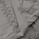 Tufted Boho King Size Comforter Set, 3 Pieces Khaki Boho Bed Set, Farmhouse Shabby Chic Embroidery Bedding for All Seasons, Soft Jacquard King Bedding Set with Comforter  2 Pillow Shams