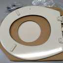 Bemis 500EC Durable Wood Toilet Seat with Easy Clean Hinges, Made in USA, Round, Bone