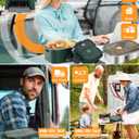 Eocolz Electric Lunch Box Food Heater 100W, Food Warmer with Dual Container 1.8L Portable Heated Lunch Box for Car Truck Work Stainless Steel Fork & Spoon 12/24/110V for Adults Lonchera Elctrica