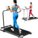 ShineMaos Walking Pad Treadmill with Handle Bar for Home Office,3.0HP Low Noise Portable Folding Under Desk Treadmill with Remote Control,Jogging Running Machine,350 Lbs Capacity,LED Display