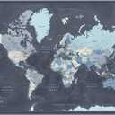 World Map Poster with Pins for Travel Tracking | Laminated Push Pin Travel Map Poster for travel tracking (32 x 24)