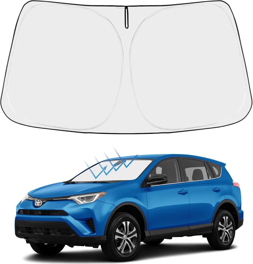 Proadsy Front Windshield Sun Shade Foldable Sunshade Protector Custom Fit 2013 2014 2015 2016 2017 2018 RAV4 LE XLE Premium Hybrid Crossover