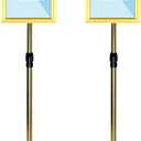 2 Sets Heavy Duty Stainless Steel Sign holder Stand, Adjustable Height 8.5 x 11 Inch Vertical Horizontal Aluminum Snap Open Frame Floor Billboard Stand .(gold, A4)