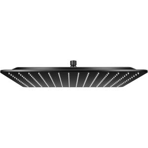 Square Rain Shower Head, Ultra-Thin Design 304 Stainless Steel Ceiling Shower Head, Modern High Pressure Waterfall Shower Head (Matte Black, 16)