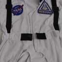 Spooktacular Creations Toddler Halloween Astronaut Costume, BabyJumpsuit, Pilot Costume with Boots for Infant Cosplay (Small (06-12 Mos), White)