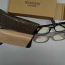Madison Avenue 2 Pack Classic Blue Light Blocking Reading Glasses for Women, Vintage Anti Glare/Eyestrain Computer Readers Black/Nude Beige +2.0