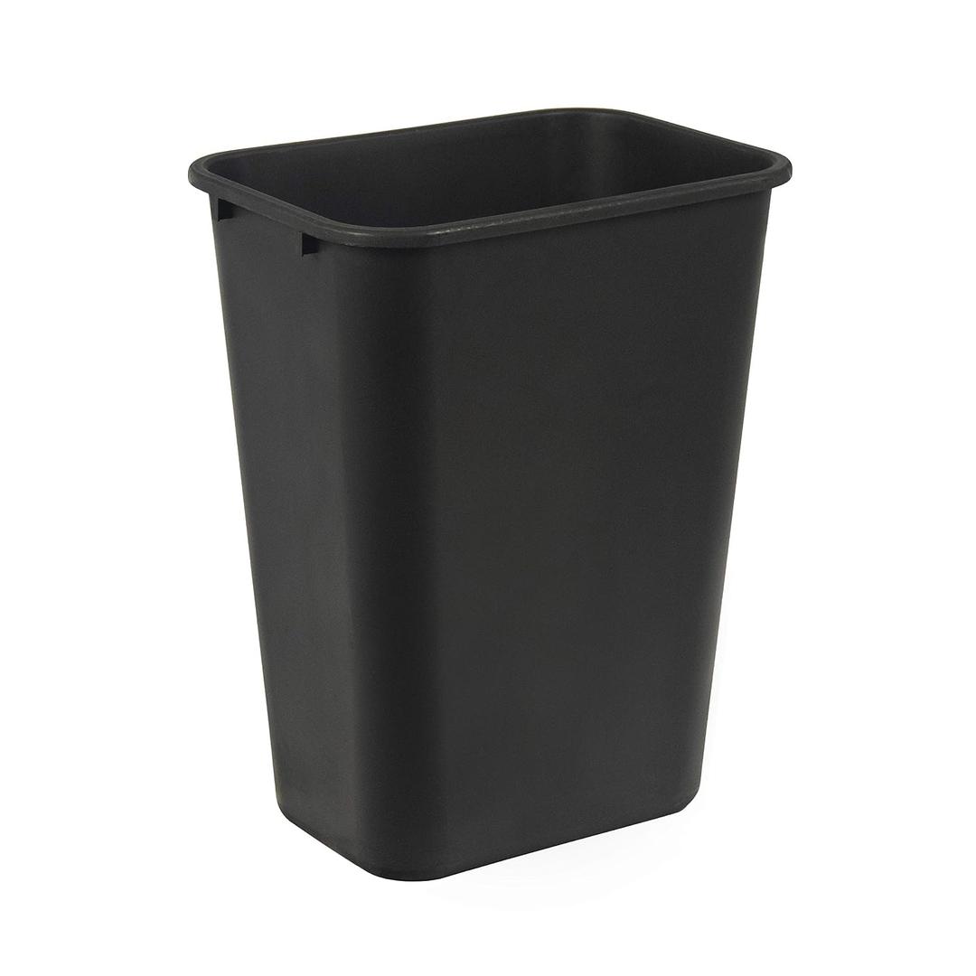 Amazon Basics Rectangular Commercial Office Wastebasket, Easy to Clean, Space-Saving,15.5"L x 11.5"W x 20"H, 10 Gallon, Black