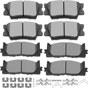 Ceramic Brake Pads Kits,SCITOO 8pcs Brakes Pads Set fit for 2013-2018 for Lexus ES300h,2007-2018 for Lexus ES350,2008-2018 for Toyota Avalon,2007-2017 for Toyota Camry