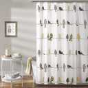 Lush Decor Rowley Birds Shower Curtain, 72 W x 72 L, Yellow & Gray - Colorful Floral Bird Pattern - Whimsical & Playful Bird Shower Curtain - Farmhouse, Coastal, & Boho Bathroom Decor (72"W x 72"L (Pack of 1))