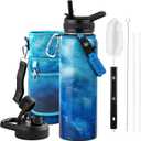 40oz Insulated Water Bottle, Triple Wall Vacuum Stainless Steel Water Bottles - Keeps Cold 48H, Reusable Metal water flask Jug for Gym, Sports, Camping, Hiking,Travel, Aurora-Blue