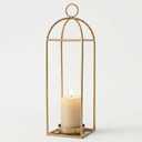 22.2" Outdoor Decorative Lanterns, Metal Candle Lanterns, Farmhouse Lantern Decor, Antique Gold Iron Lantern Candle Holders for Fireplace Mantel, Table Centerpiece,Home Decor