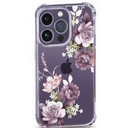 iPhone 14 Pro Case Floral,Slim Shockproof Clear Phone Protective Cover for Women, Flower Pattern Design 6.1"(Cherry Blossoms/Purp)